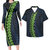 Polynesian Pride Hawaii Matching Outfit For Couples Green Polynesian Tribal Pattern Bodycon Dress And Hawaii Shirt - Polynesian Pride