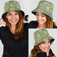 Vesuvian Green Palaka Quilt Hawaii Bucket Hat Traditional Hawaii-plaid Pattern - Polynesian Pride