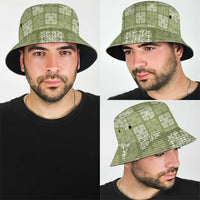 Vesuvian Green Palaka Quilt Hawaii Bucket Hat Traditional Hawaii-plaid Pattern - Polynesian Pride