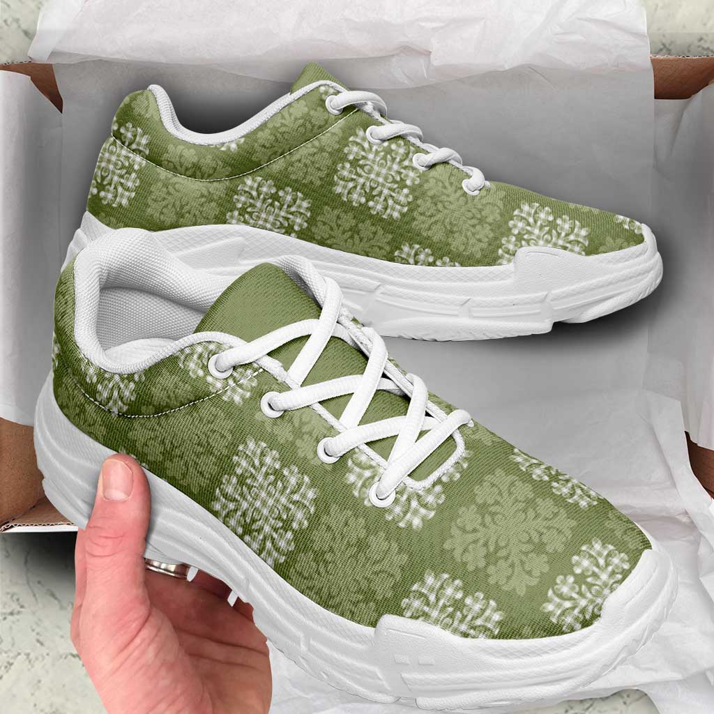 Vesuvian Green Palaka Quilt Hawaii Chunky Sneakers Traditional Hawaii-plaid Pattern - Polynesian Pride