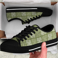 Vesuvian Green Palaka Quilt Hawaii Low Top Shoes Traditional Hawaii-plaid Pattern LT14 Vesuvian Green - Polynesian Pride