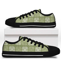 Vesuvian Green Palaka Quilt Hawaii Low Top Shoes Traditional Hawaii-plaid Pattern LT14 - Polynesian Pride