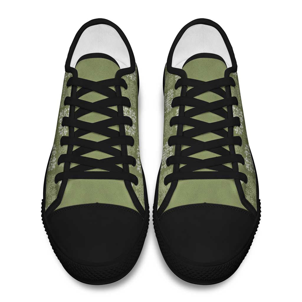 Vesuvian Green Palaka Quilt Hawaii Low Top Shoes Traditional Hawaii-plaid Pattern LT14 - Polynesian Pride