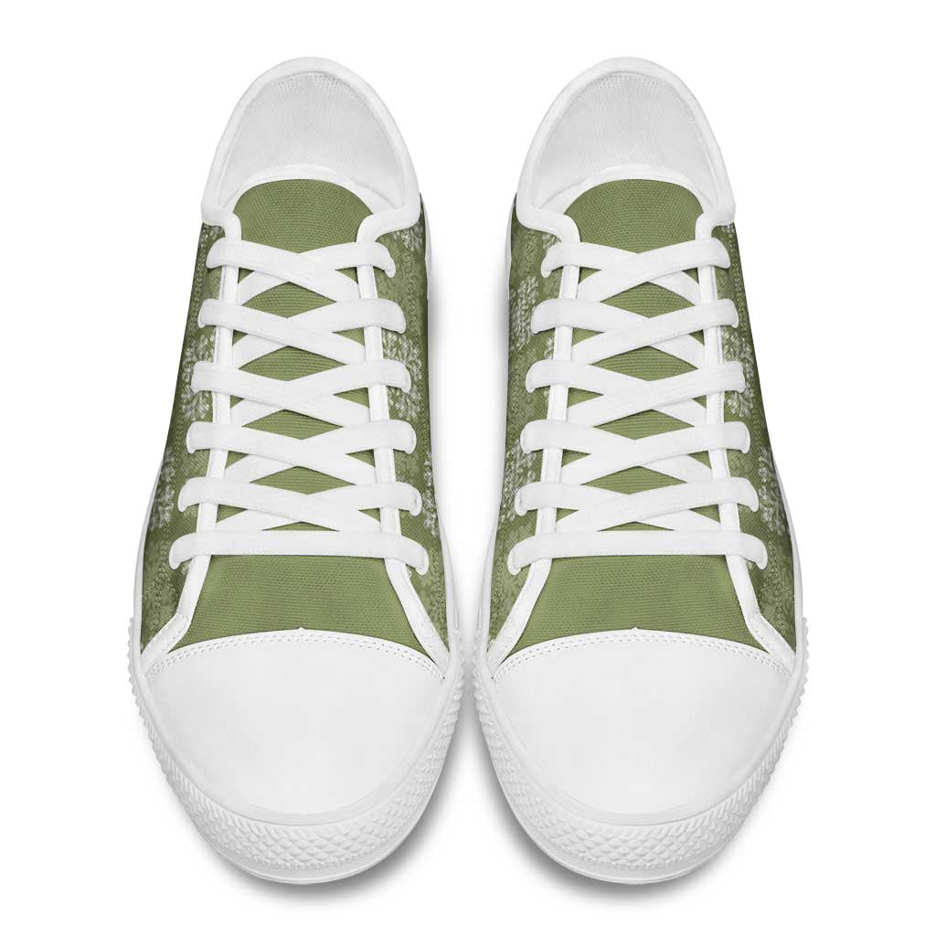 Vesuvian Green Palaka Quilt Hawaii Low Top Shoes Traditional Hawaii-plaid Pattern LT14 - Polynesian Pride