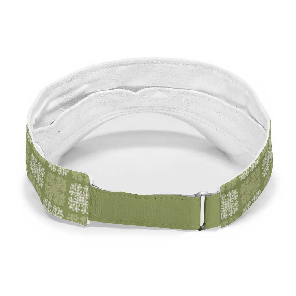Vesuvian Green Palaka Quilt Hawaii Sun Visor Cap Traditional Hawaii-plaid Pattern