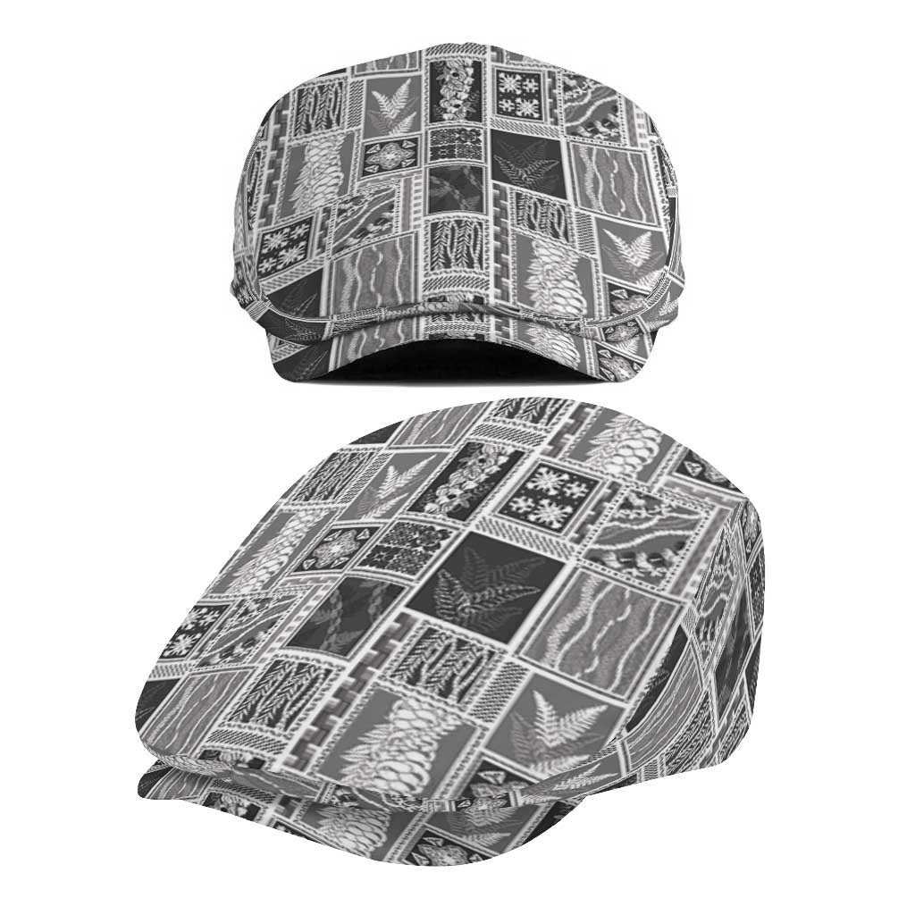 Vintage Aloha Block Quilt Jeff Hat Black Inspired Lei Motifs - Polynesian Pride