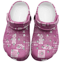 Vintage Hawaiian Quilting Patterns Clogs Shoes Pink Style Tribal Fabric Patchwork - Polynesian Pride