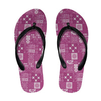 Vintage Hawaiian Quilting Patterns Flip Flops Pink Style Tribal Fabric Patchwork - Polynesian Pride