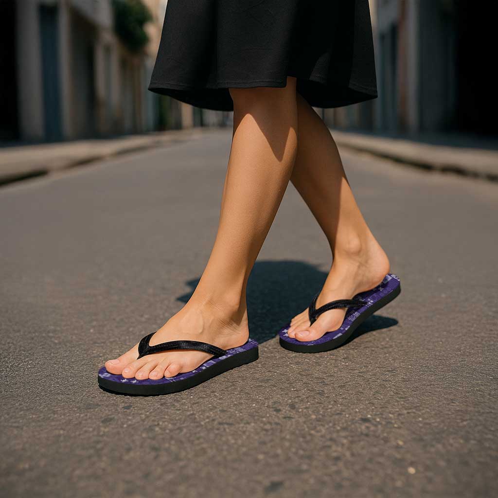 Vintage Hawaiian Quilting Patterns Flip Flops Purple Style Tribal Fabric Patchwork - Polynesian Pride