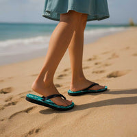 Vintage Hawaiian Quilting Patterns Flip Flops Turquoise Style Tribal Fabric Patchwork - Polynesian Pride