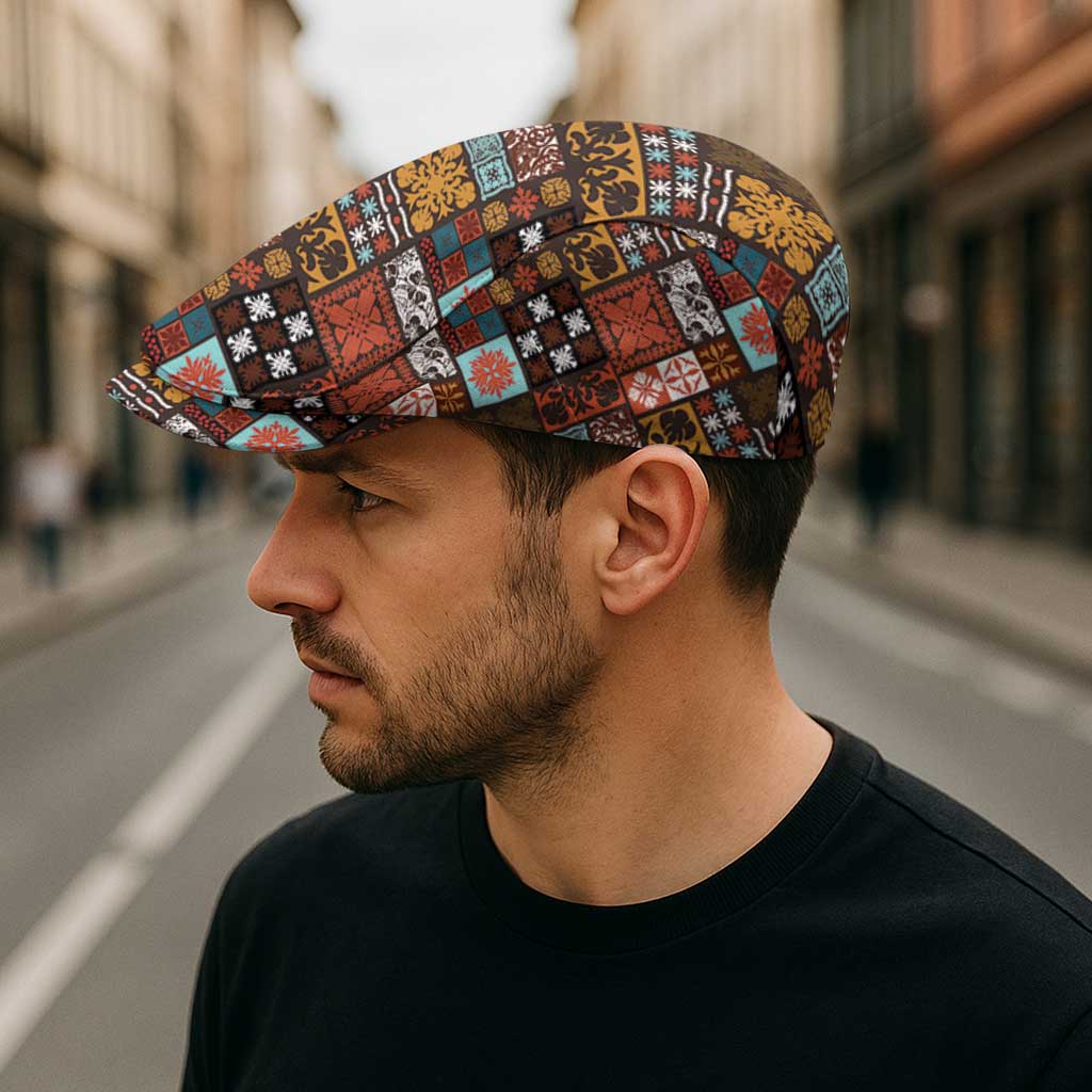 Vintage Hawaiian Quilting Patterns Jeff Hat Brown Style Tribal Fabric Patchwork - Polynesian Pride