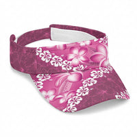 Vintage Pink Polynesia Sun Visor Cap Plumeria With Hibiscus Tropical Vibes