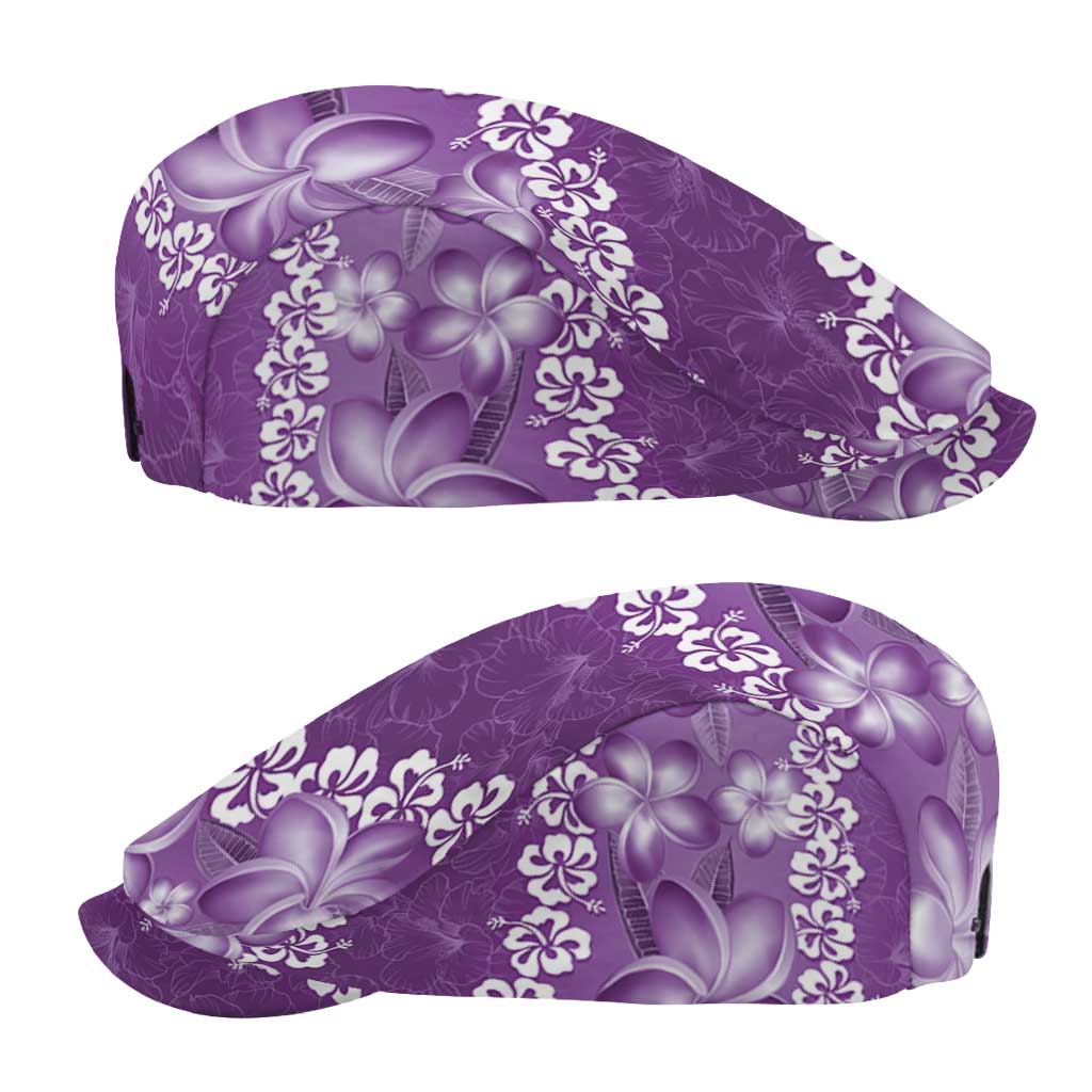 Vintage Purple Polynesia Jeff Hat Plumeria With Hibiscus Tropical Vibes - Polynesian Pride