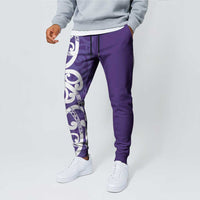 Violet Green Maori Jogger Pants Koru Kowhaiwhai