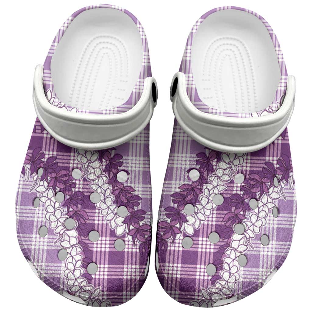 Violet Hawaii Palaka Clogs Shoes Hawaiian Honohono Lei LT05 Violet - Polynesian Pride
