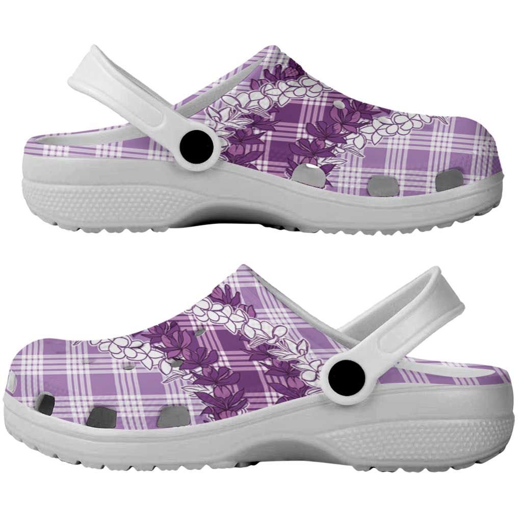 Violet Hawaii Palaka Clogs Shoes Hawaiian Honohono Lei LT05 - Polynesian Pride