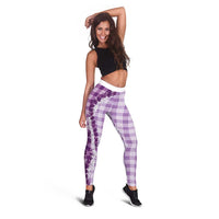 Violet Hawaii Palaka Leggings Hawaiian Honohono Lei LT05 - Polynesian Pride
