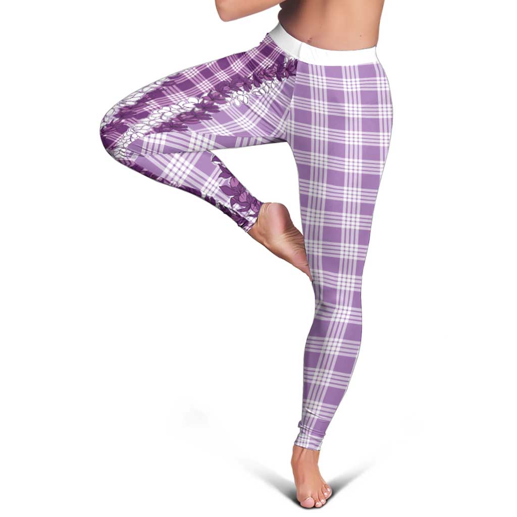 Violet Hawaii Palaka Leggings Hawaiian Honohono Lei LT05 - Polynesian Pride