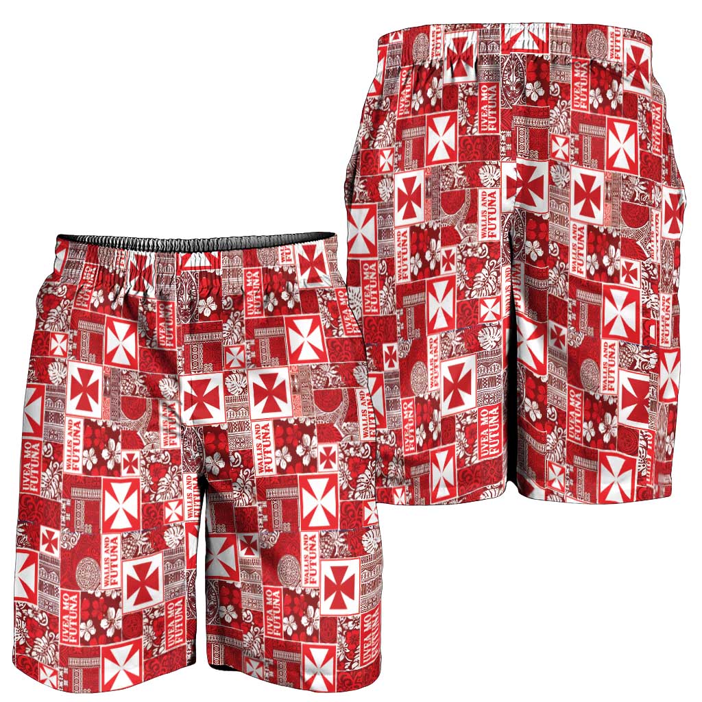 Wallis Et Futuna Kilisimasi Fiefia Shorts for Men Pacific Patchwork Xmas Vibes - Polynesian Pride