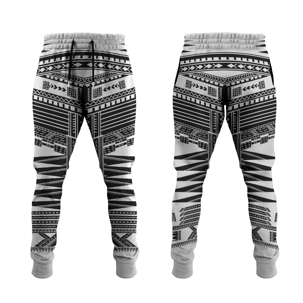 White Samoa Pea Tattoo Inspired Jogger Pants