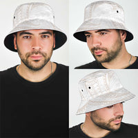 White Sunday Lotu Tamaiti Bucket Hat Polynesian Wave Pastel Nude - Polynesian Pride