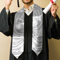 White Sunday Lotu Tamaiti Graduation Stole Polynesian Wave Pastel Gray LT9 - Polynesian Pride