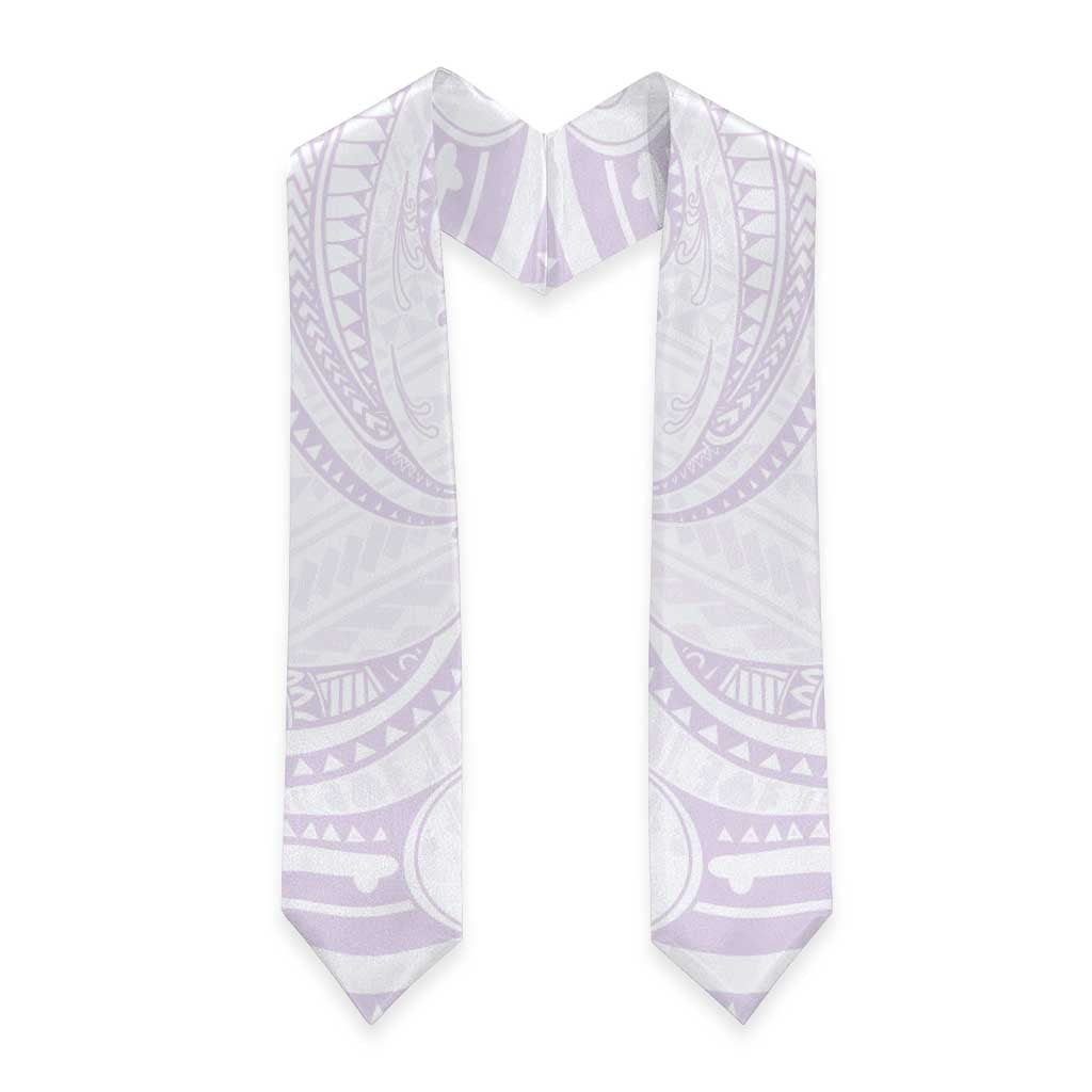 White Sunday Lotu Tamaiti Graduation Stole Polynesian Wave Pastel Mauve - Polynesian Pride