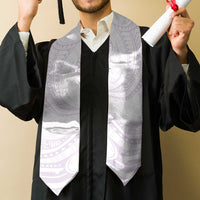 White Sunday Lotu Tamaiti Graduation Stole Polynesian Wave Pastel Mauve LT9 - Polynesian Pride