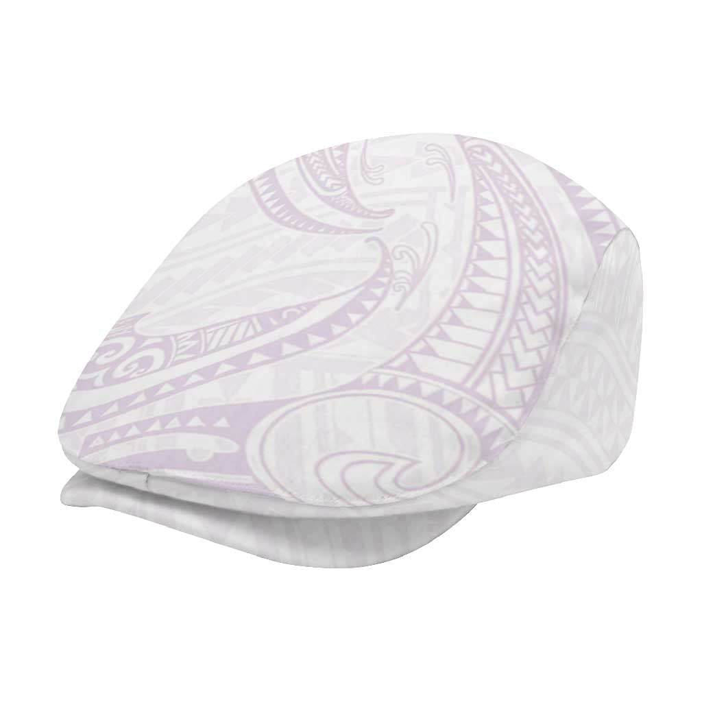White Sunday Lotu Tamaiti Jeff Hat Polynesian Wave Pastel Mauve - Polynesian Pride