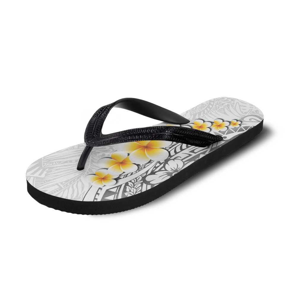White Tropical Plumeria Galaxy Polynesian Art Flip Flops LT14 - Polynesian Pride
