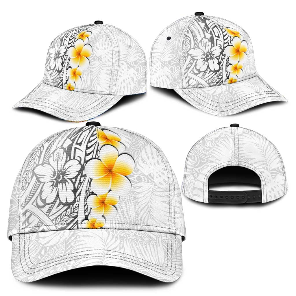 White Tropical Plumeria With Galaxy Polynesian Art Classic Cap LT14