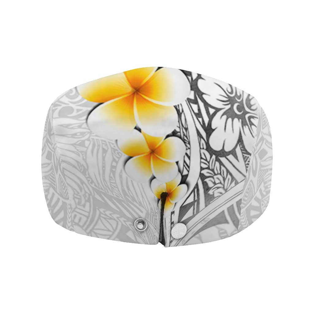 White Tropical Plumeria With Galaxy Polynesian Art Jeff Hat - Polynesian Pride