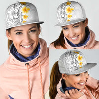 White Tropical Plumeria With Galaxy Polynesian Art Mesh Trucker Cap - Polynesian Pride