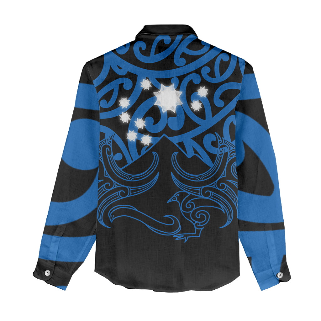 Matariki New Zealand Women Casual Shirt Maori New Year Blue LT6 - Polynesian Pride