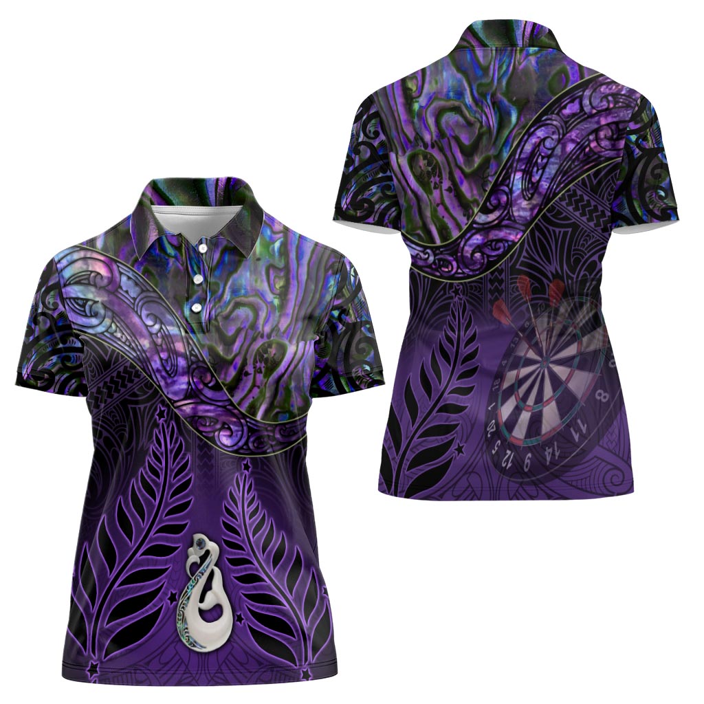 New Zealand Darts Women Polo Shirt Maori Manaia Paua Shell RLT7