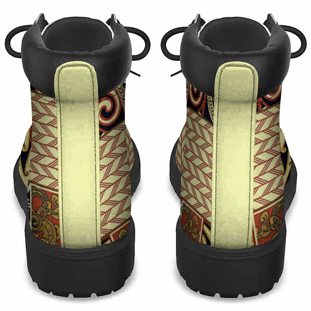 Yellow Aotearoa Kowhaiwhai Pattern All Season Boots NZ Maori Quilt Style - Polynesian Pride