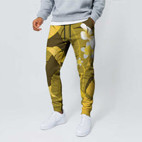 Yellow Banana Leaf Hawaii Jogger Pants Lau Maia Plumeria Tropical Summer Vibes