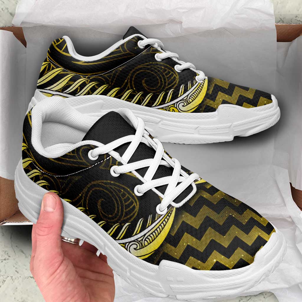 Yellow Matariki New Zealand Chunky Sneakers Maori Poutama Galaxy Vibes LT14 - Polynesian Pride