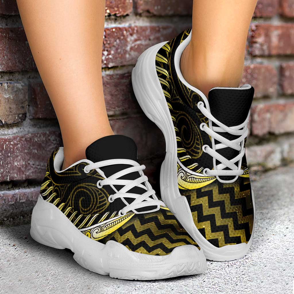 Yellow Matariki New Zealand Chunky Sneakers Maori Poutama Galaxy Vibes LT14 - Polynesian Pride