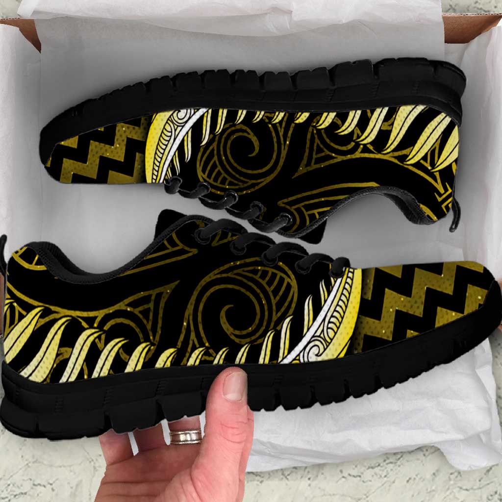 Yellow Matariki New Zealand Sneakers Maori Poutama Galaxy Vibes