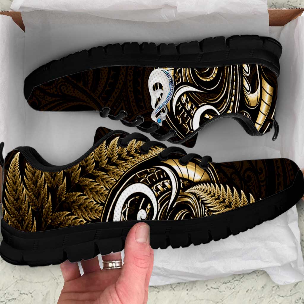 Yellow New Zealand Sneakers Aotearoa Silver Fern With Manaia Maori Unique LT14 Yellow - Polynesian Pride
