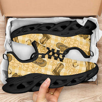 Yellow Palaka Hawaii Cowboy Clunky Sneakers Puakenikeni Lei Paniolo Papale Seamless Vibes - Polynesian Pride