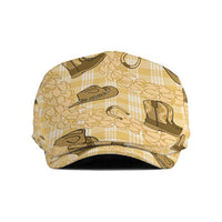 Yellow Palaka Hawaii Cowboy Jeff Hat Puakenikeni Lei Paniolo Papale Seamless Vibes - Polynesian Pride