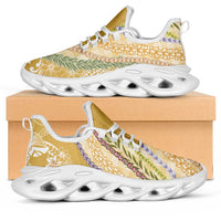 Yellow Palaka Hawaii Leis Clunky Sneakers Hawaiian-plaid Elegant Tropical Vibes