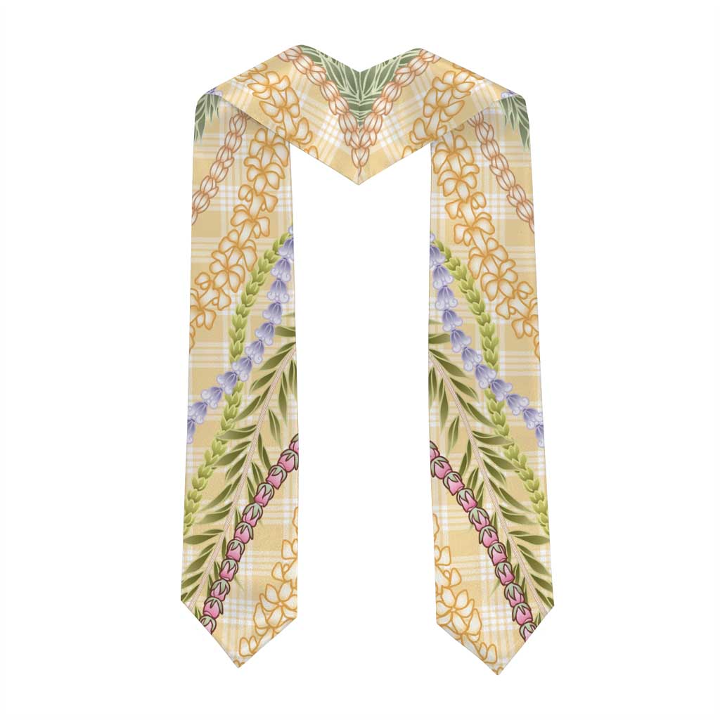 Yellow Palaka Hawaii Leis Graduation Stole Hawaiian-plaid Elegant Tropical Vibes - Polynesian Pride