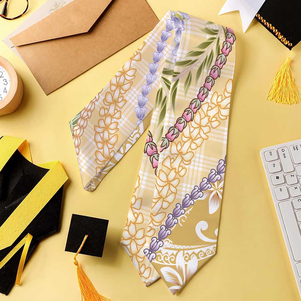Yellow Palaka Hawaii Leis Graduation Stole Hawaiian-plaid Elegant Tropical Vibes - Polynesian Pride