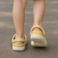 Yellow Palaka Quilt Hawaii Clogs Shoes Traditional Hawaii-plaid Pattern - Polynesian Pride