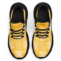 Yellow Palaka Quilt Hawaii Clunky Sneakers Traditional Hawaii-plaid Pattern - Polynesian Pride