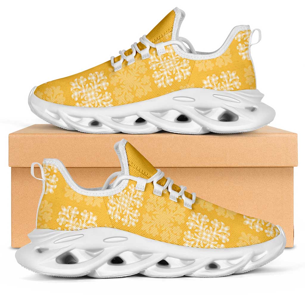 Yellow Palaka Quilt Hawaii Clunky Sneakers Traditional Hawaii-plaid Pattern - Polynesian Pride