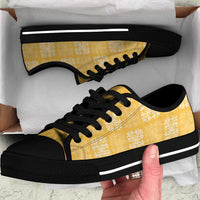 Yellow Palaka Quilt Hawaii Low Top Shoes Traditional Hawaii-plaid Pattern LT14 Yellow - Polynesian Pride